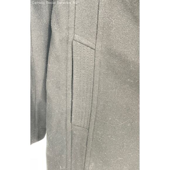 Anne Klein Black Women's Single-Breasted Long Wool Peacoat - Size‎ Small - Picture 5 of 9